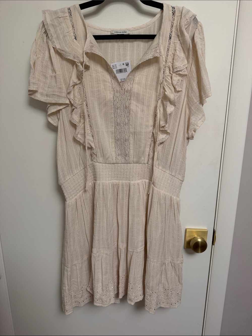 NWT Gold pinstripe boho dress